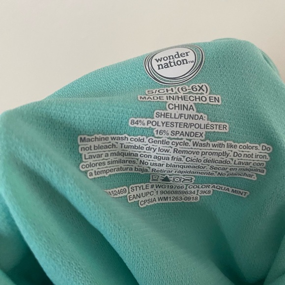 WONDER NATION - TEAL SWIMSUIT - Picture 3 of 5